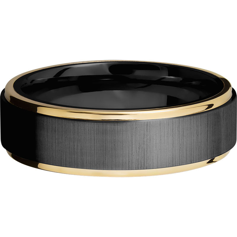 Lashbrook Black & Yellow Zirconium 7mm Men's Wedding Band