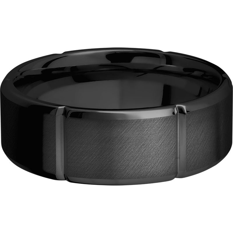 Lashbrook Black Zirconium 8mm Men's Wedding Band