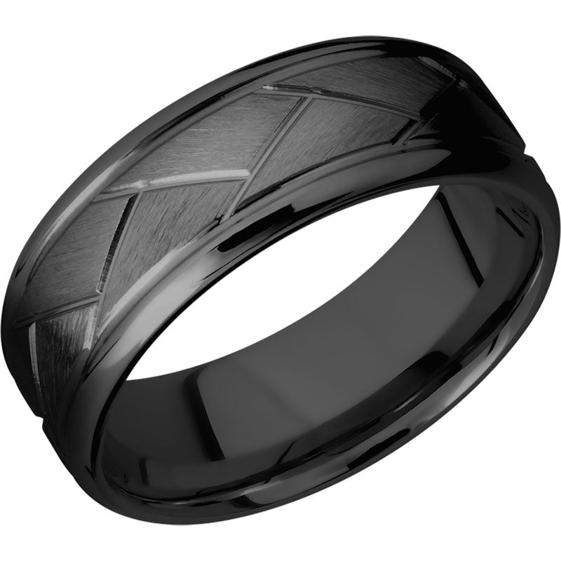 Lashbrook Black Zirconium 8mm Men's Wedding Band