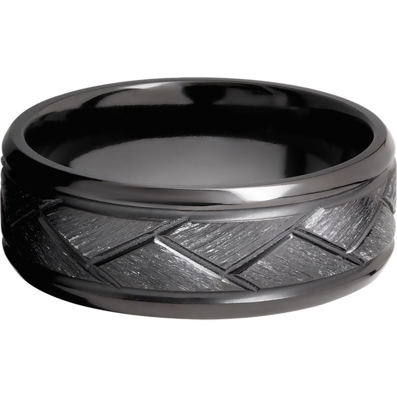 Lashbrook Black Zirconium 8mm Men's Wedding Band