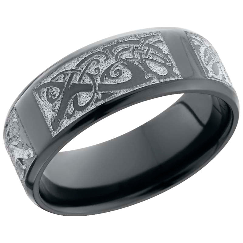 Lashbrook Black Zirconium 8mm Men's Wedding Band