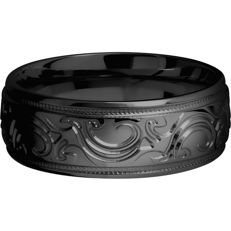 Lashbrook Black Zirconium 8mm Men's Wedding Band