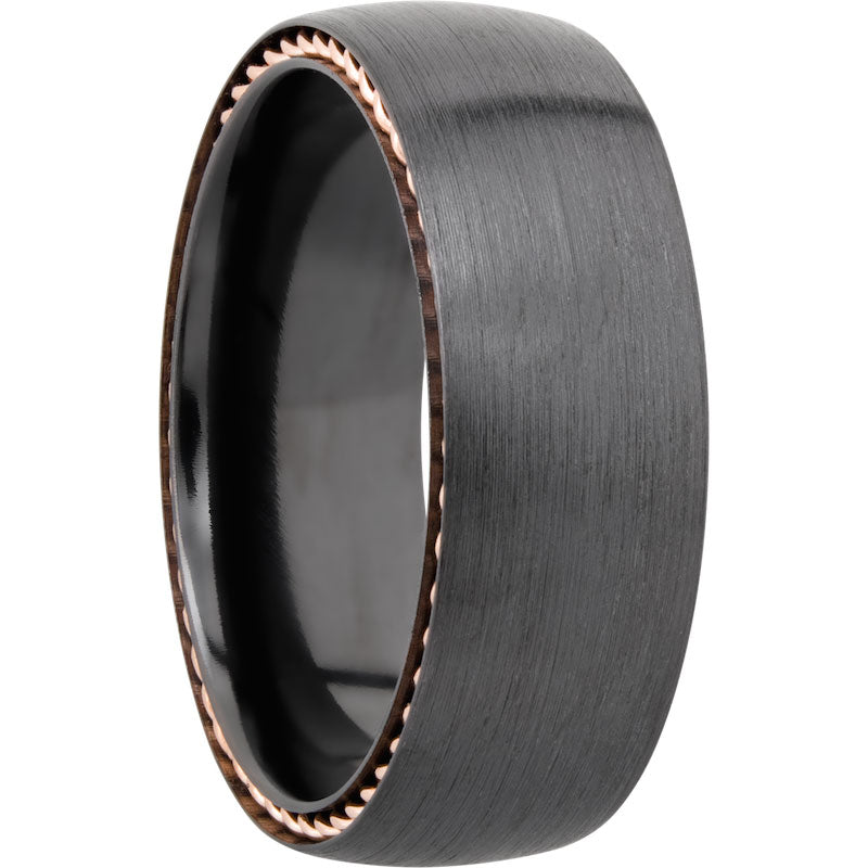 Lashbrook Black & Rose Zirconium 8mm Men's Wedding Band