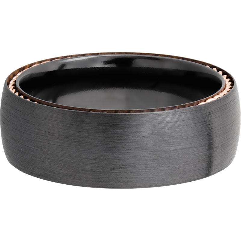 Lashbrook Black & Rose Zirconium 8mm Men's Wedding Band