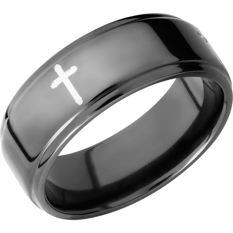 Lashbrook Black Zirconium 8mm Men's Wedding Band