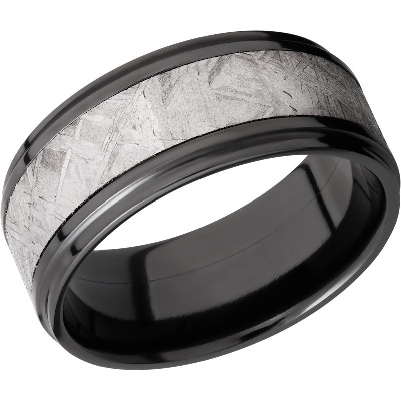 Lashbrook Black Zirconium Meteorite 9mm Men's Wedding Band