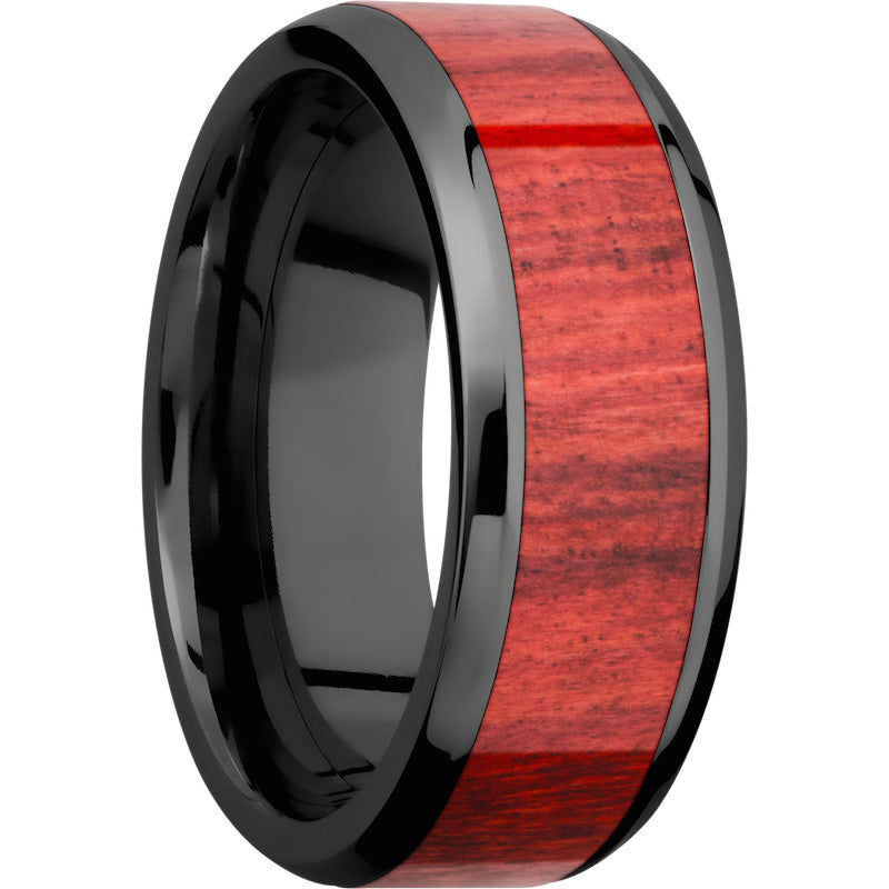 Lashbrook Black Zirconium Hardwood 8mm Men's Wedding Band