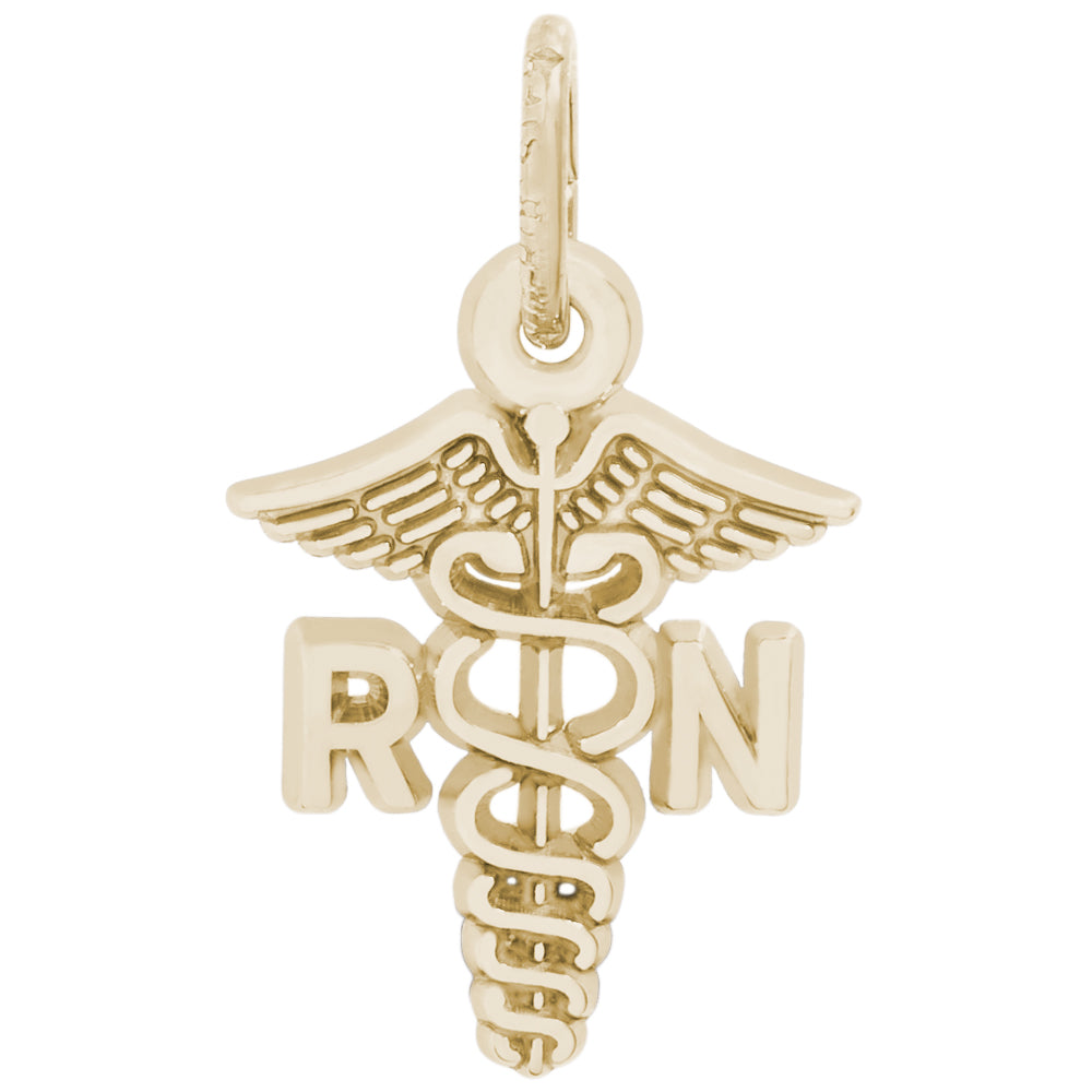 Rembrandt 14k Yellow Gold RN Caduceus Charm