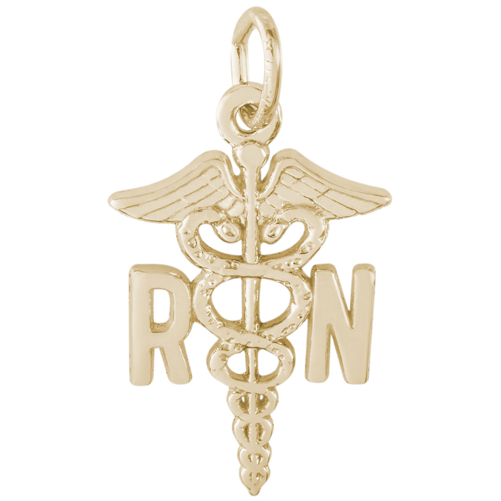 Rembrandt 14k Yellow Gold RN Caduceus Charm