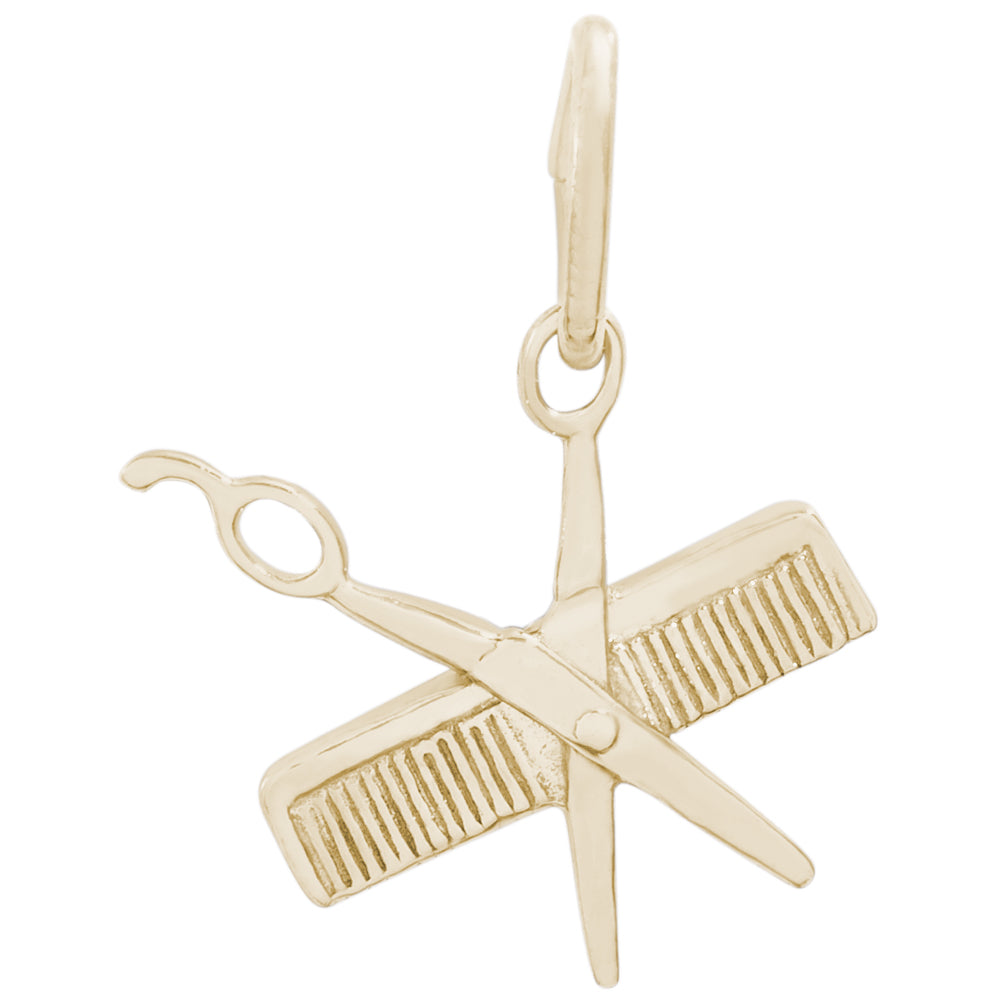 Rembrandt 14k Yellow Gold Comb and Scissors Charm