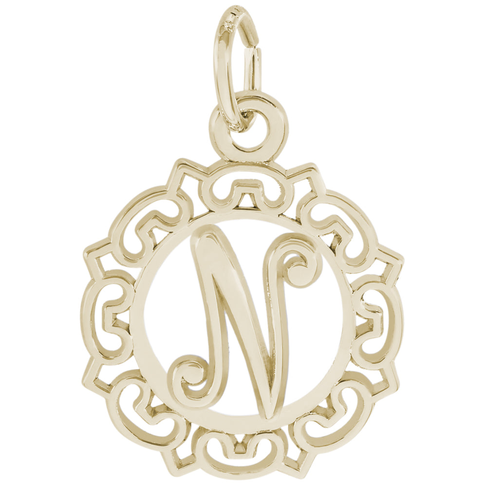 Rembrandt 14k Yellow Gold Initial N Charm