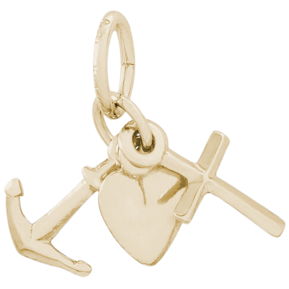 Rembrandt 14k Yellow Gold Faith, Hope, Charity Charm
