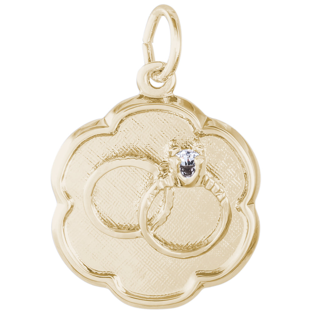 Rembrandt 14k Yellow Gold Wedding Rings Disc Charm
