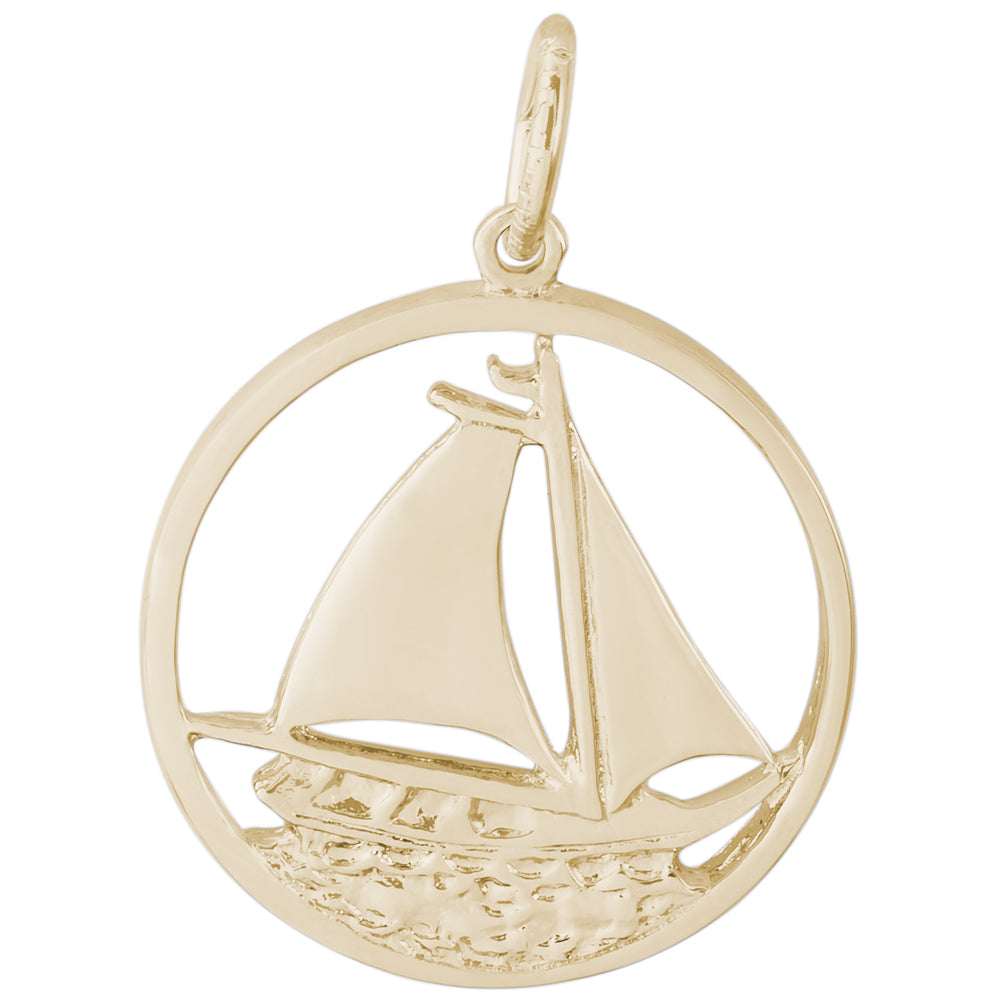 Rembrandt 14k Yellow Gold Sailboat Charm