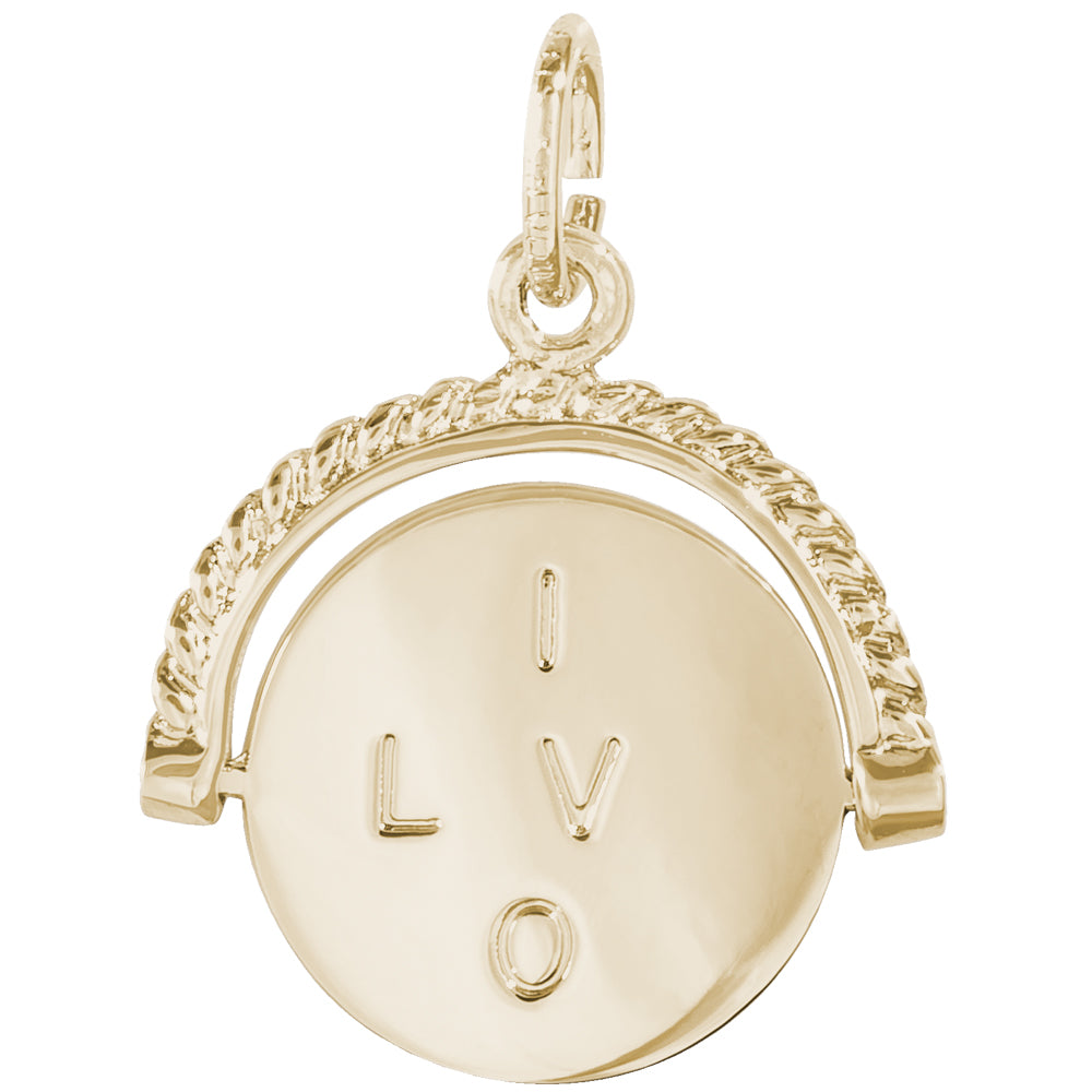 Rembrandt 14k Yellow Gold I Love You Spinner Charm