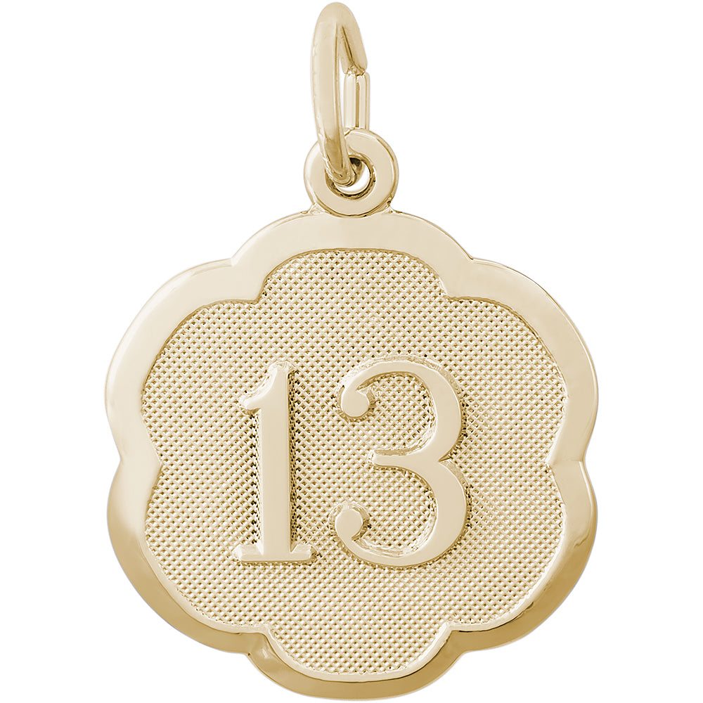 Rembrandt 14k Yellow Gold Number 13 Charm