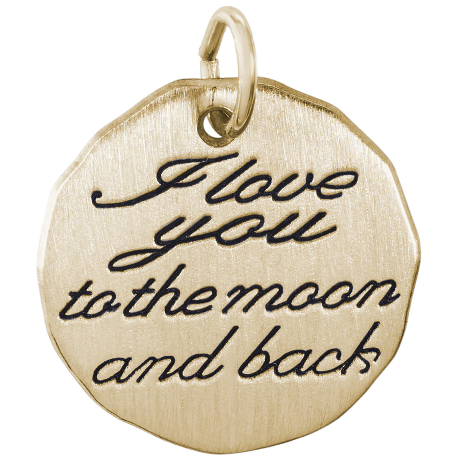 Rembrandt 14k Yellow Gold I Love You To The Moon Charm