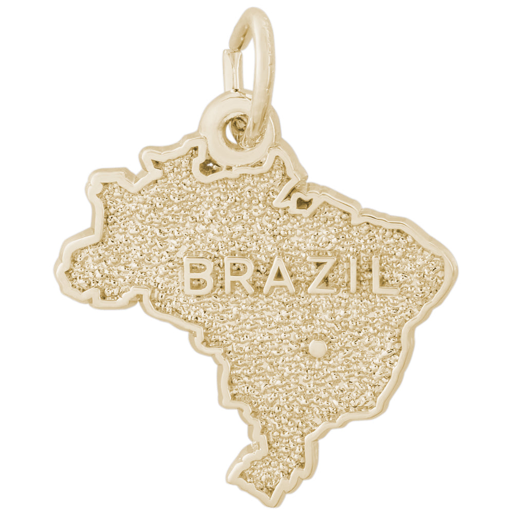 Rembrandt 14k Yellow Gold Map of Brazil Charm