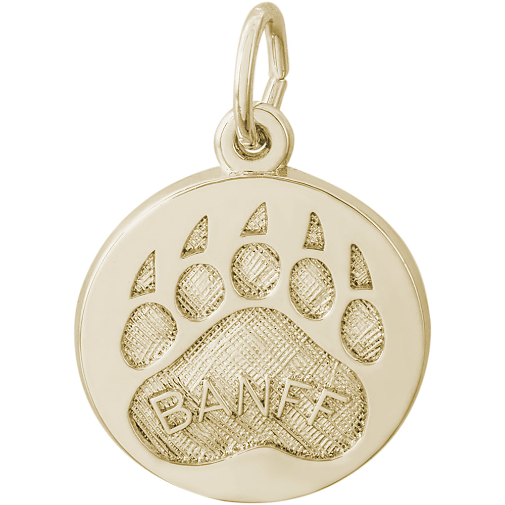 Rembrandt 14k Yellow Gold BANFF Paw Print Charm