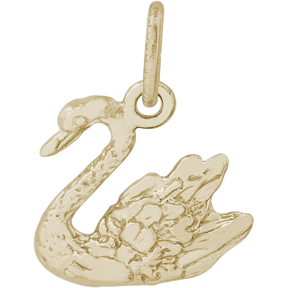 Rembrandt 14k Yellow Gold Swan Charm
