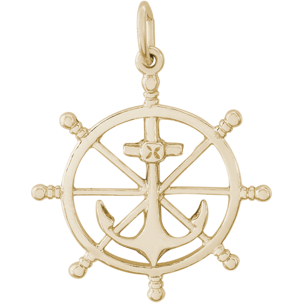 Rembrandt 14k Yellow Gold Ship Wheel Charm