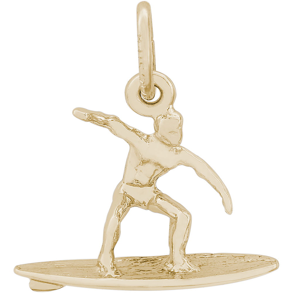 Rembrandt 14k Yellow Gold Surfer Charm