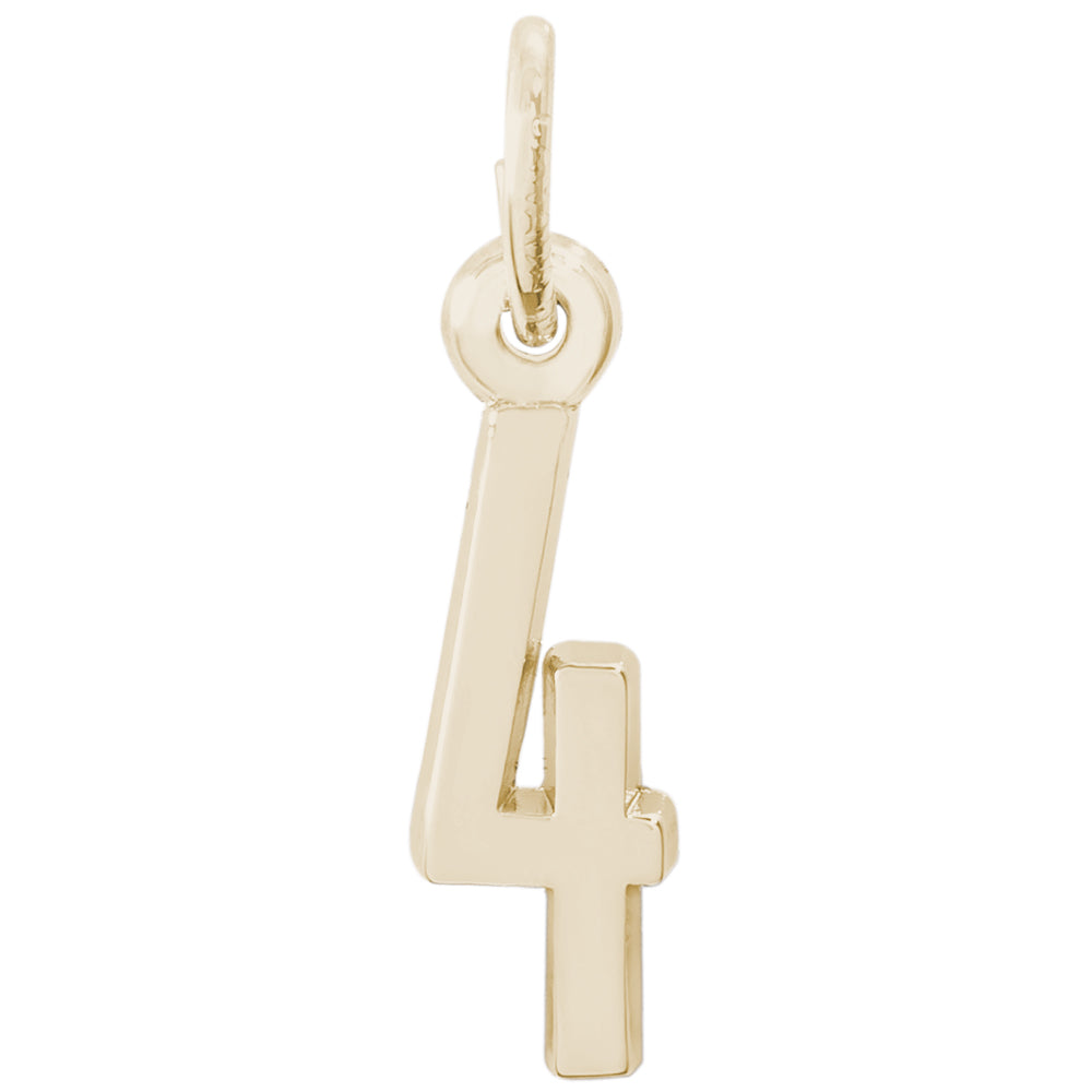 Rembrandt 14k Yellow Gold Number 4 Charm