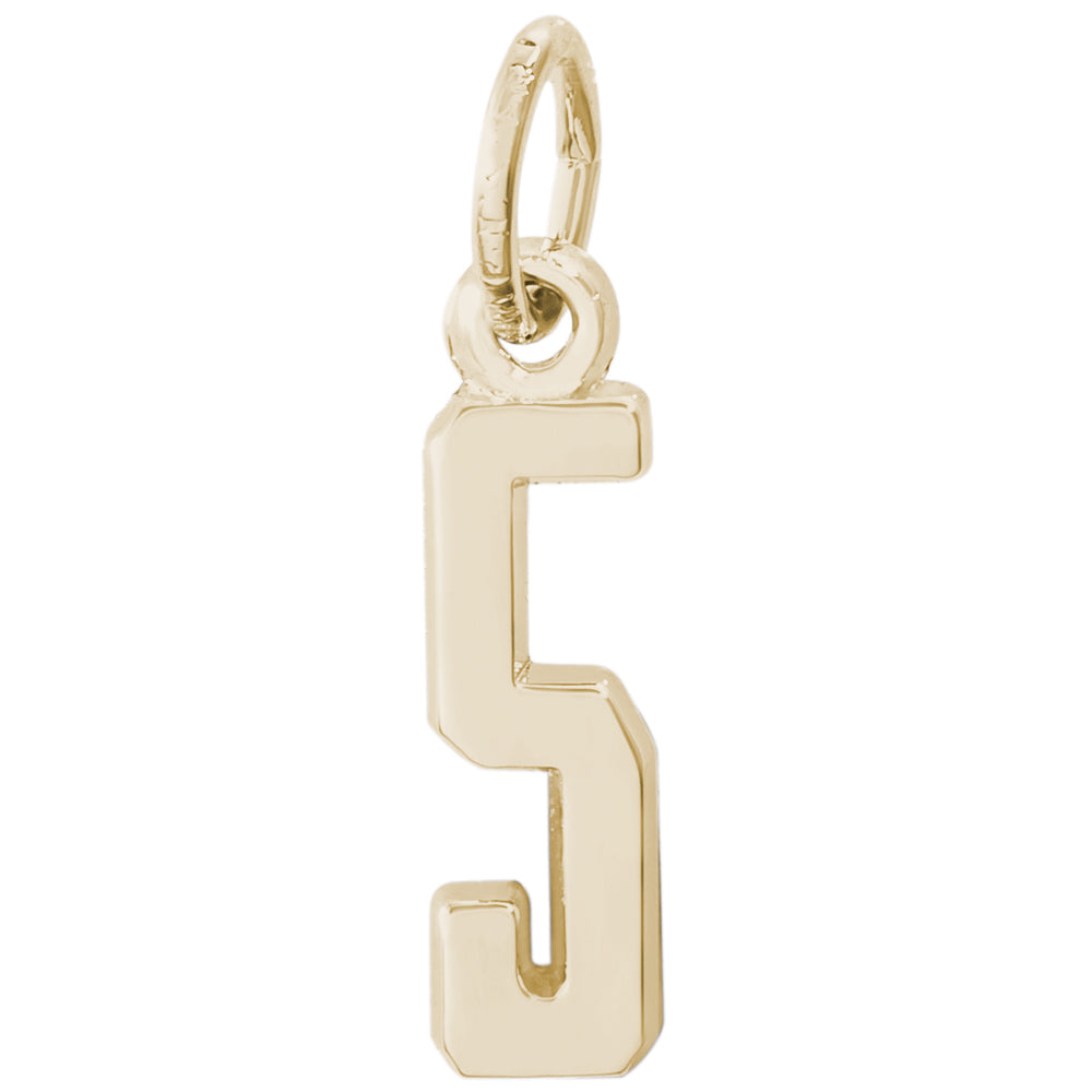Rembrandt 14k Yellow Gold Number 5 Charm