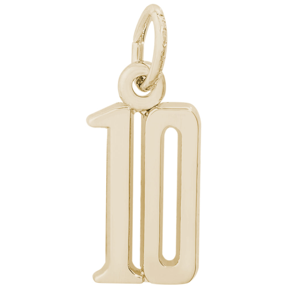Rembrandt 14k Yellow Gold Number 10 Charm