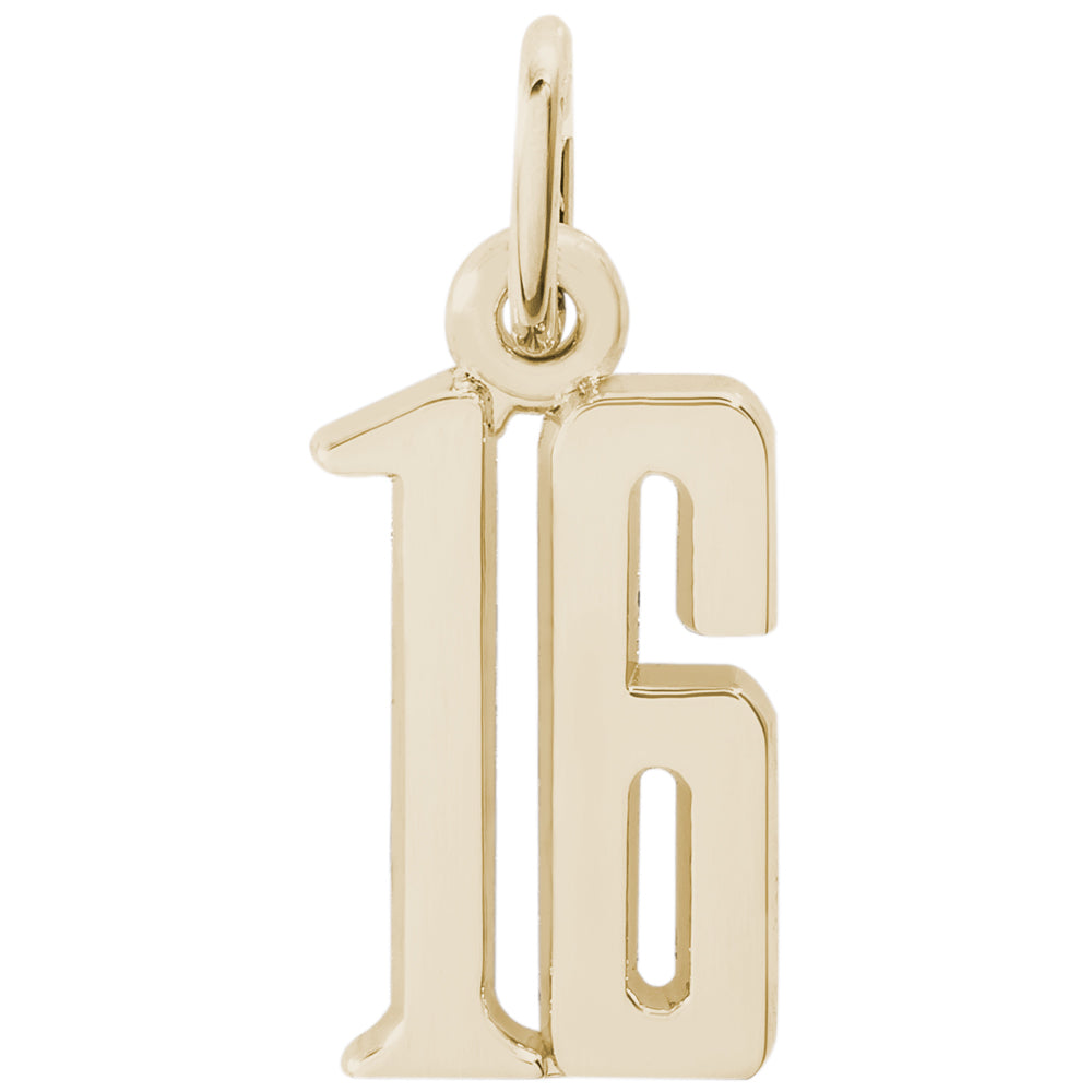 Rembrandt 14k Yellow Gold Number 16 Charm
