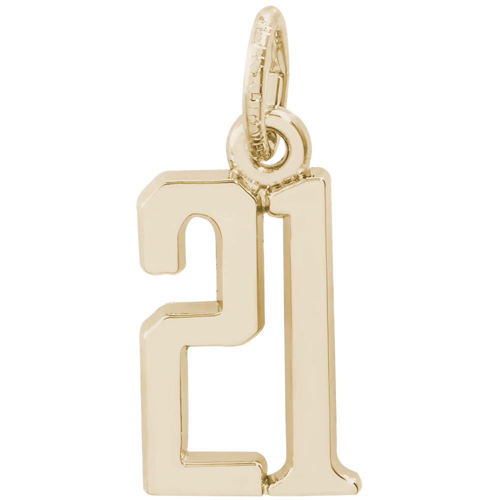 Rembrandt 14k Yellow Gold Number 21 Charm