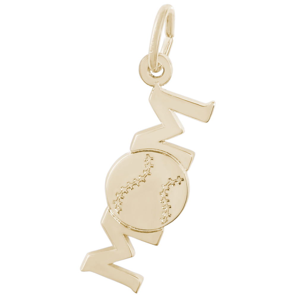 Rembrandt 14k Yellow Gold Baseball Mom Charm