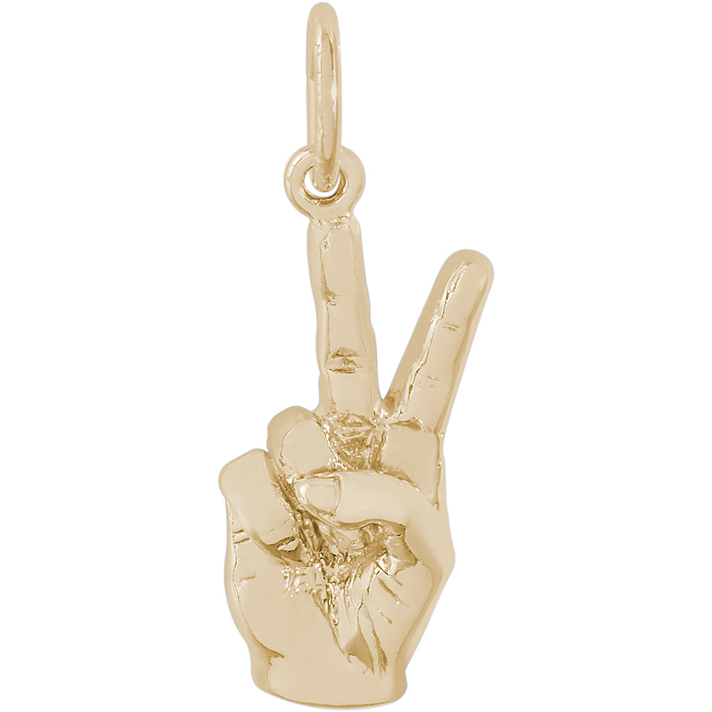 Rembrandt 14k Yellow Gold Peace Hand Charm