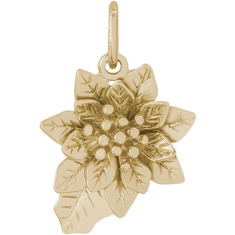 Rembrandt 14k Yellow Gold Poinsetta Charm