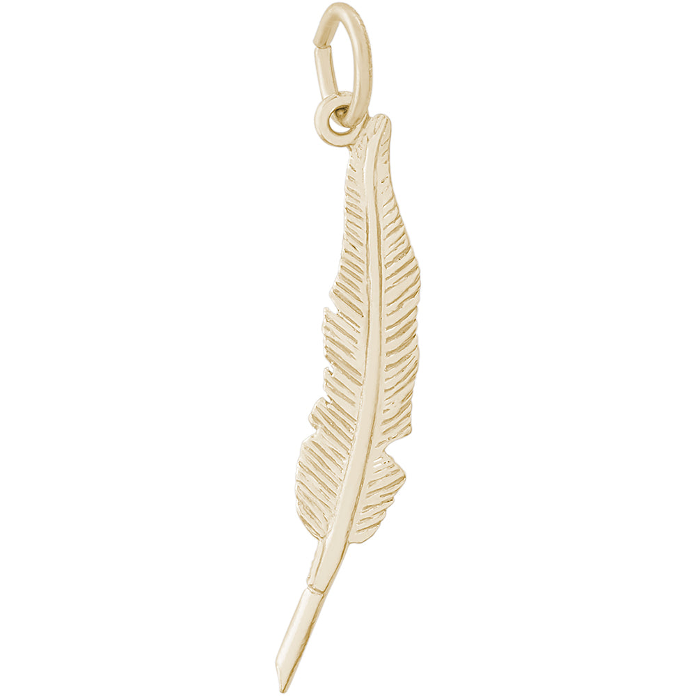 Rembrandt 14k Yellow Gold Feather Pen Charm