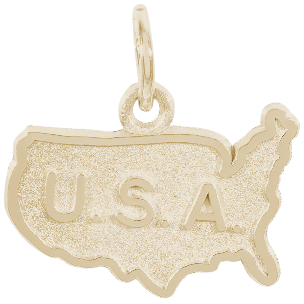 Rembrandt 14k Yellow Gold USA Map Charm