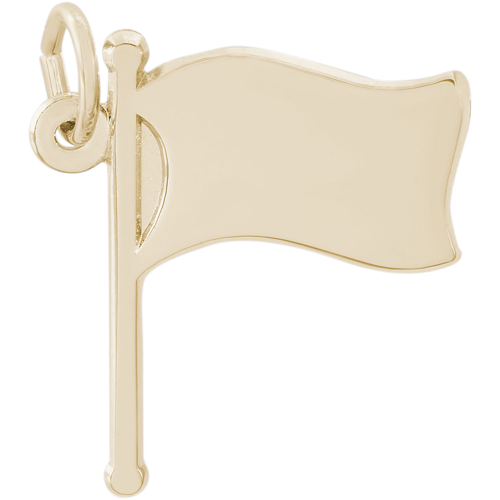 Rembrandt 14k Yellow Gold Single Flag Charm