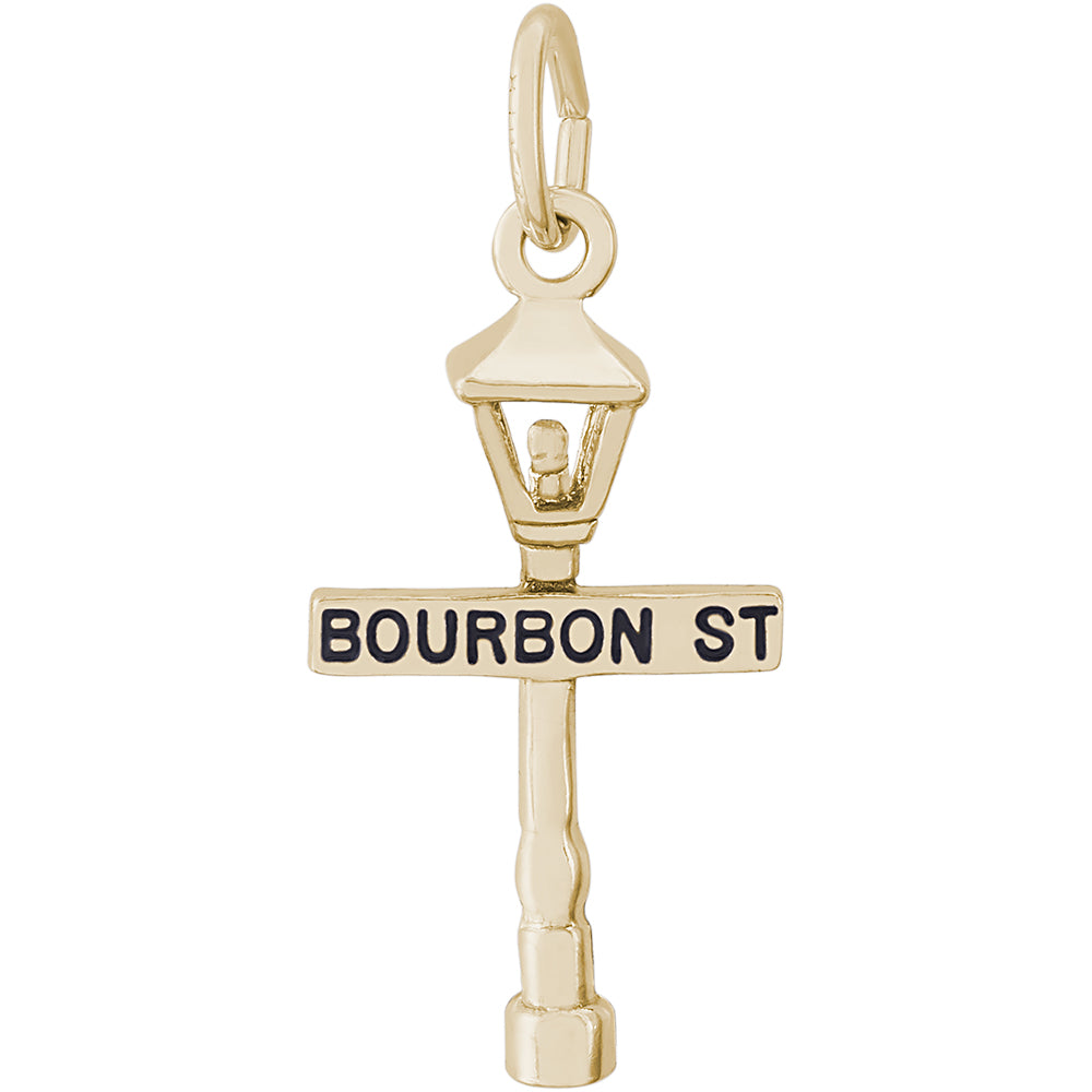 Rembrandt 14k Yellow Gold Bourbon Street Lamp Post Charm