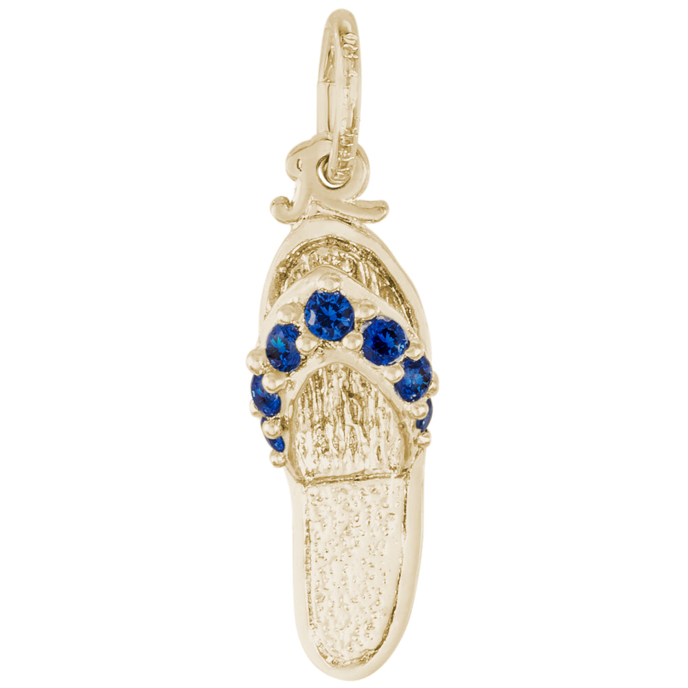 Rembrandt 14k Yellow Gold Sandal - Blue Sapphire Charm