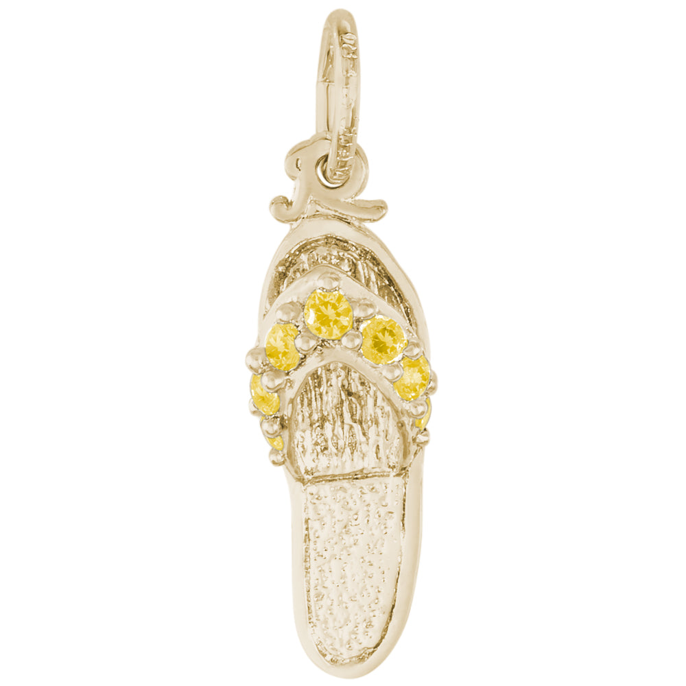 Rembrandt 14k Yellow Gold Sandal - Yellow Topaz Charm