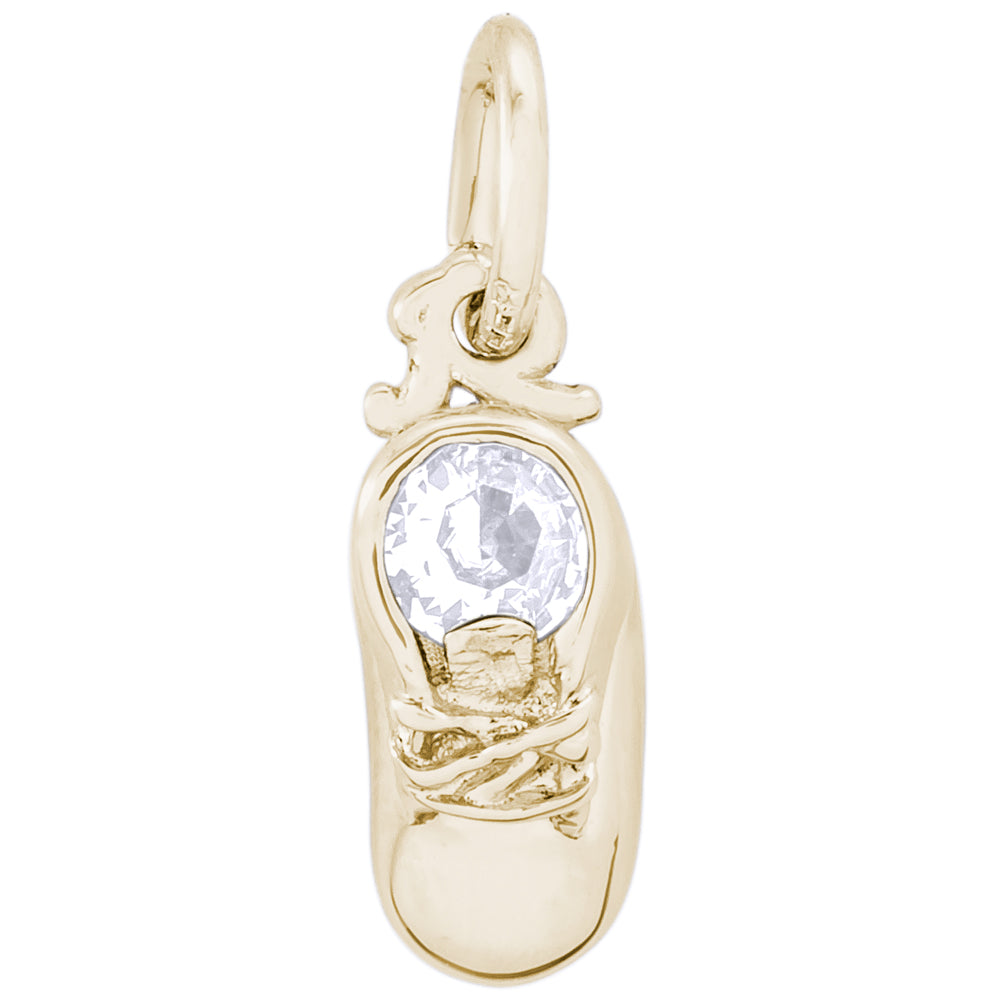 Rembrandt 14k Yellow Gold 04 April Babyshoe Charm