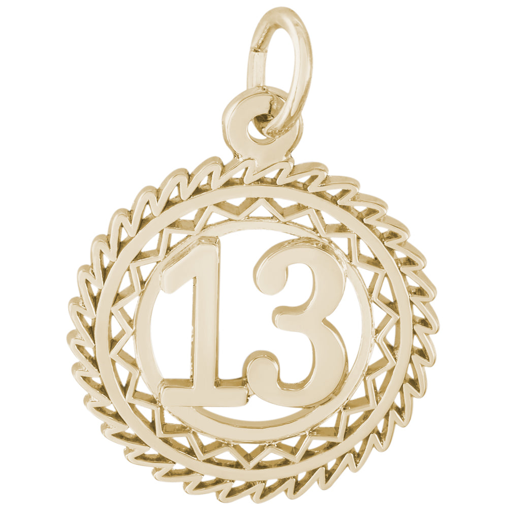 Rembrandt 14k Yellow Gold Number 13 Charm