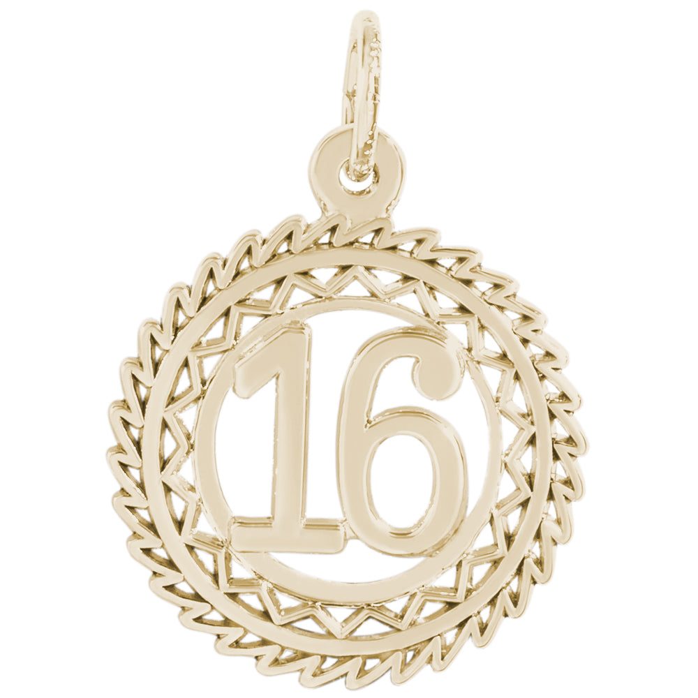 Rembrandt 14k Yellow Gold Number 16 Charm