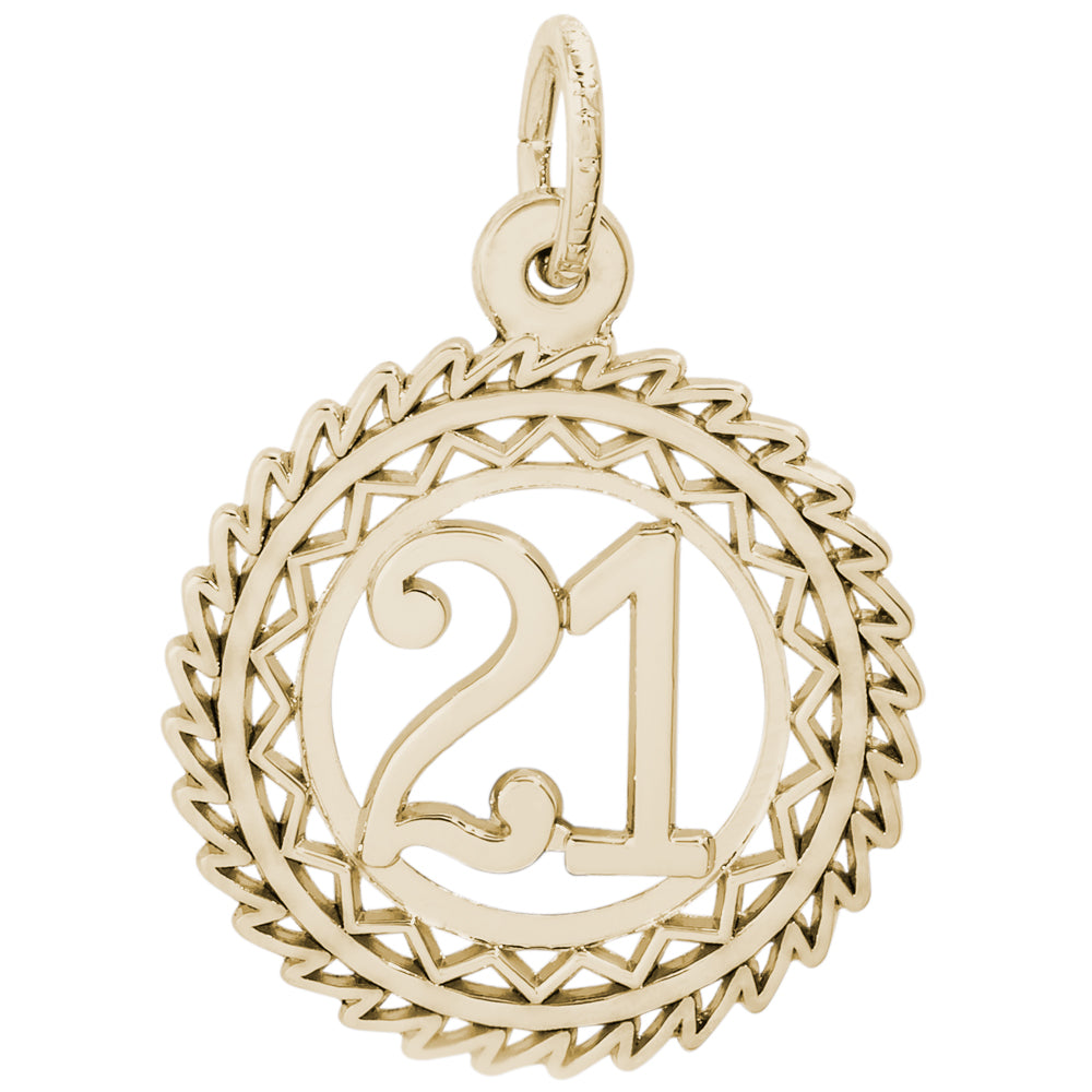 Rembrandt 14k Yellow Gold Number 21 Charm