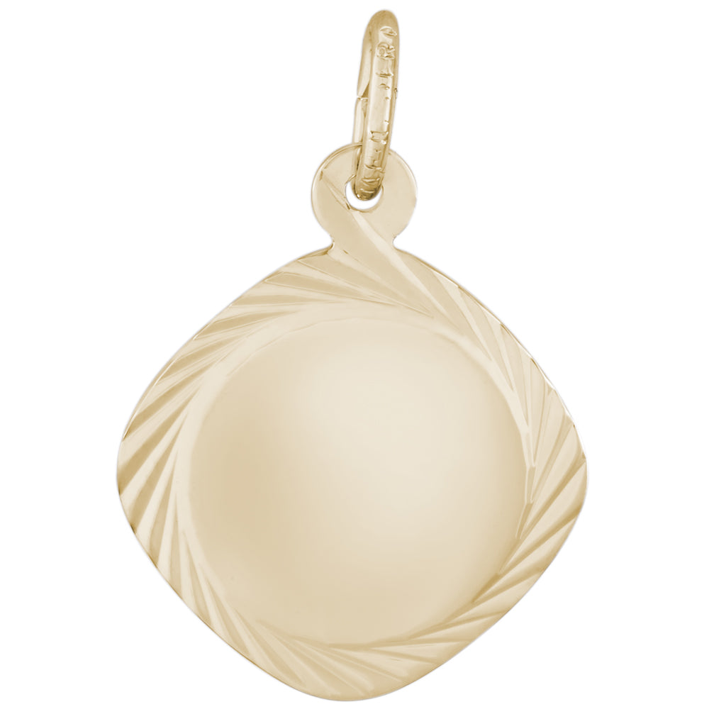Rembrandt 14k Yellow Gold Square Disc Charm