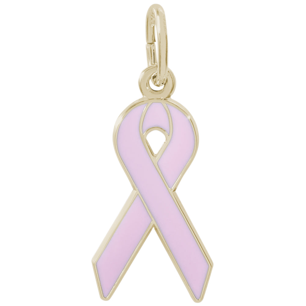 Rembrandt 14k Yellow Gold Pink Ribbon Charm