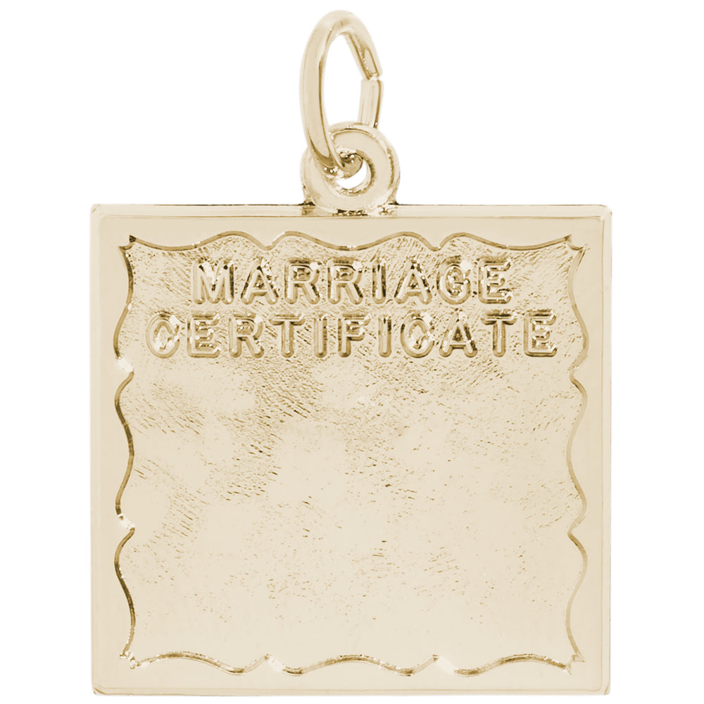 Rembrandt 14k Yellow Gold Marriage Certificate Charm
