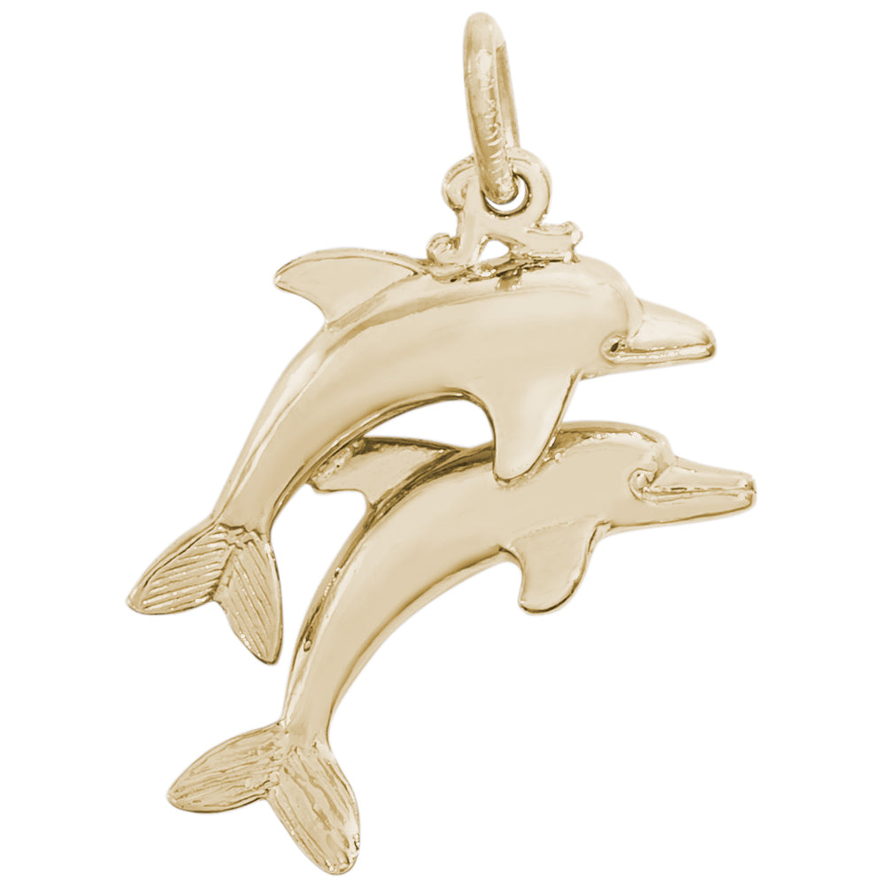 Rembrandt 14k Yellow Gold Two Dolphins Charm