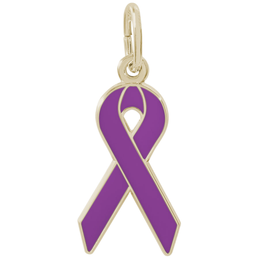 Rembrandt 14k Yellow Gold Purple Ribbon Charm