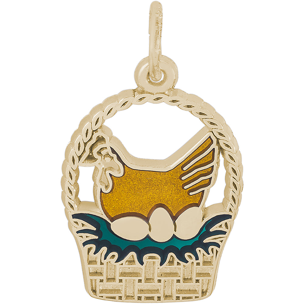 Rembrandt 14k Yellow Gold 3 French Hens Charm